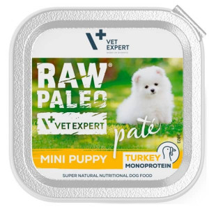 RAW PALEO DOG PUPPY MINI pastēte kucēniem Tītars 150g